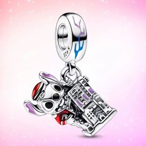 NWOT Disney Parks Hollywood Tower Hotel Stitch Dangle Charm Pendant Silver 925